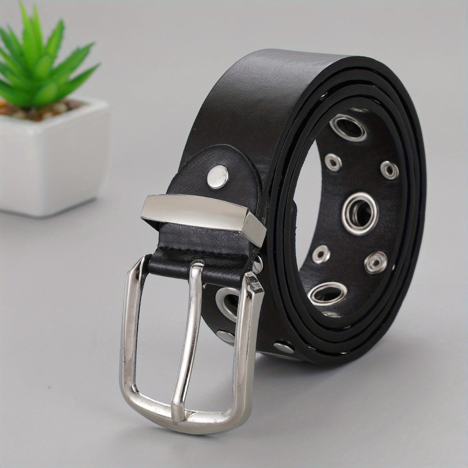 Men's Punch Ring Belt - Pure Leather