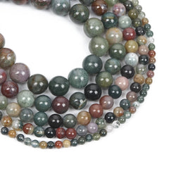 Indian Agate Natural Stone Beads for Jewelry Making 15'' 1Strand 4-12mm
