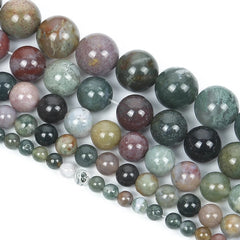 Indian Agate Natural Stone Beads for Jewelry Making 15'' 1Strand 4-12mm