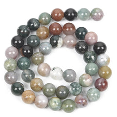 Indian Agate Natural Stone Beads for Jewelry Making 15'' 1Strand 4-12mm