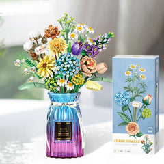 Mini Building Blocks Bouquet Set DIY Creative Building Blocks Plant Collection