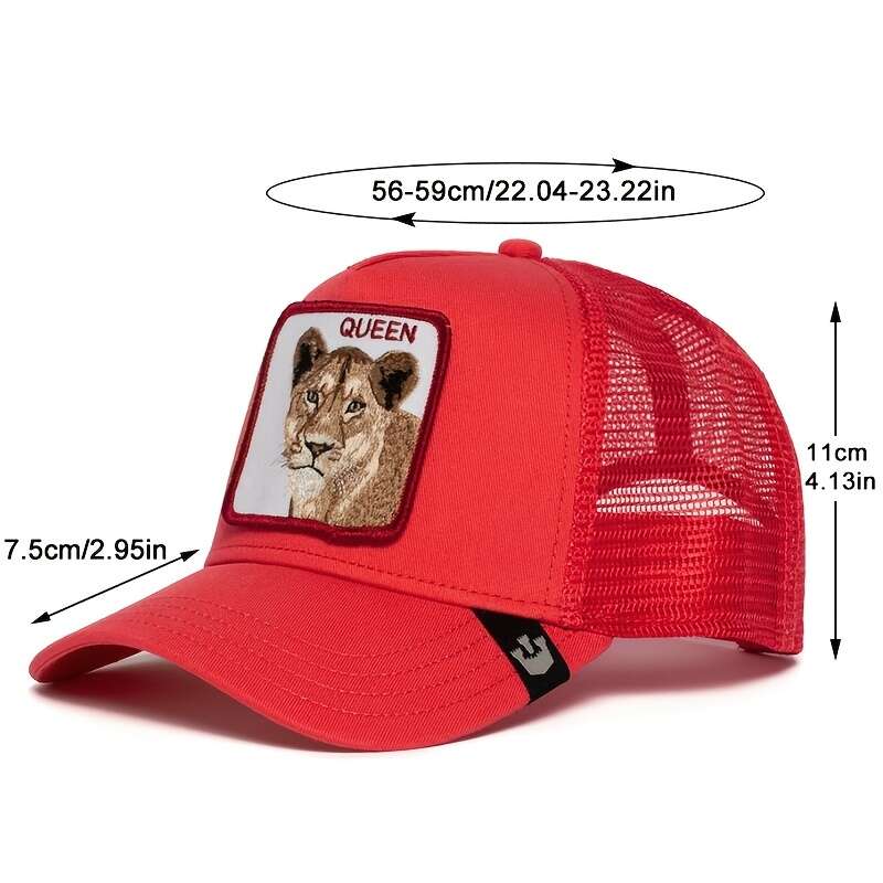 Mesh Breathable Visor Animal Embroidered Baseball Cap