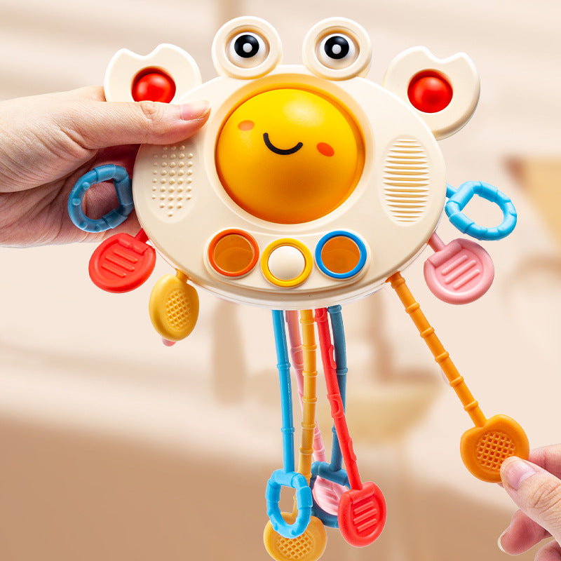 Crab Toy Montessori Sensory Educational Pull String Grasp Training