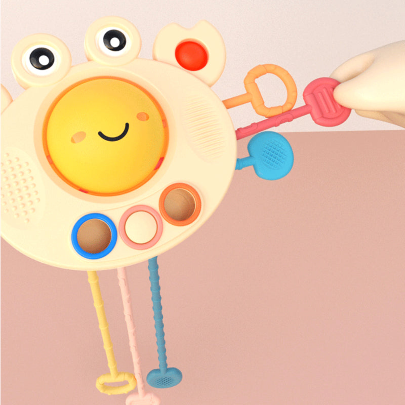 Crab Toy Montessori Sensory Educational Pull String Grasp Training