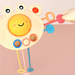 Crab Toy Montessori Sensory Educational Pull String Grasp Training