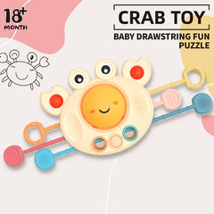 Crab Toy Montessori Sensory Educational Pull String Grasp Training