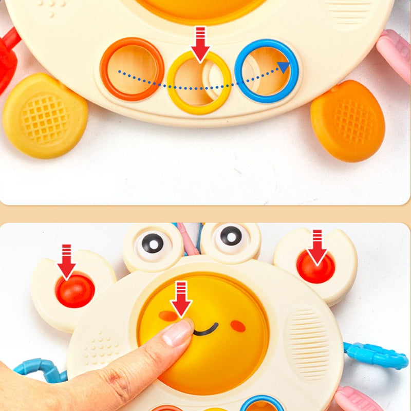Crab Toy Montessori Sensory Educational Pull String Grasp Training