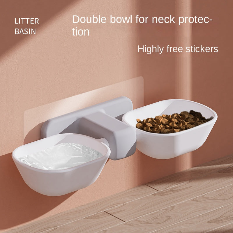 Elevated Cat Bowls Set Non-Spill Anti Vomiting Easy to Clean