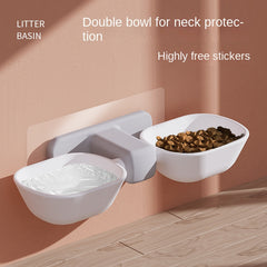 Elevated Cat Bowls Set Non-Spill Anti Vomiting Easy to Clean