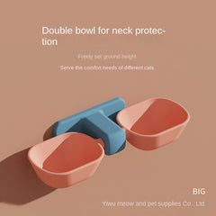 Elevated Cat Bowls Set Non-Spill Anti Vomiting Easy to Clean