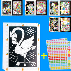 10 Sheets Puzzle Dot Stickers for Kids Cartoon Animals Early Education Toys