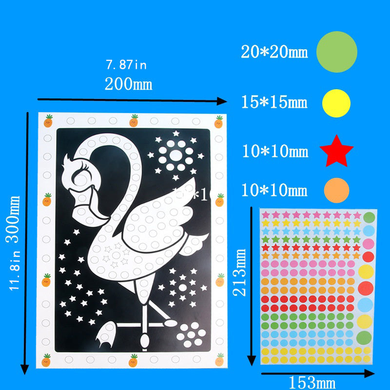 10 Sheets Puzzle Dot Stickers for Kids Cartoon Animals Early Education Toys