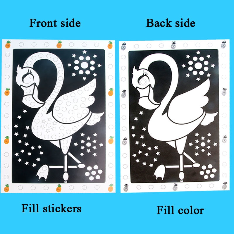 10 Sheets Puzzle Dot Stickers for Kids Cartoon Animals Early Education Toys