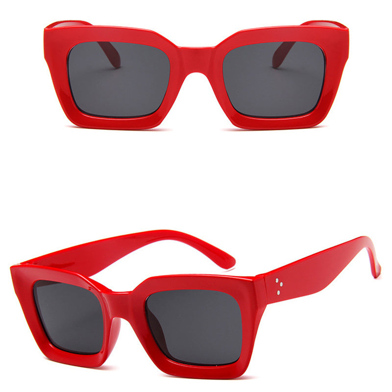 LeonLion Men's Clear Lens Sunglasses Retro Square Gradient