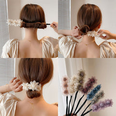 Floral Hair Ball Curler Headdress for Girls