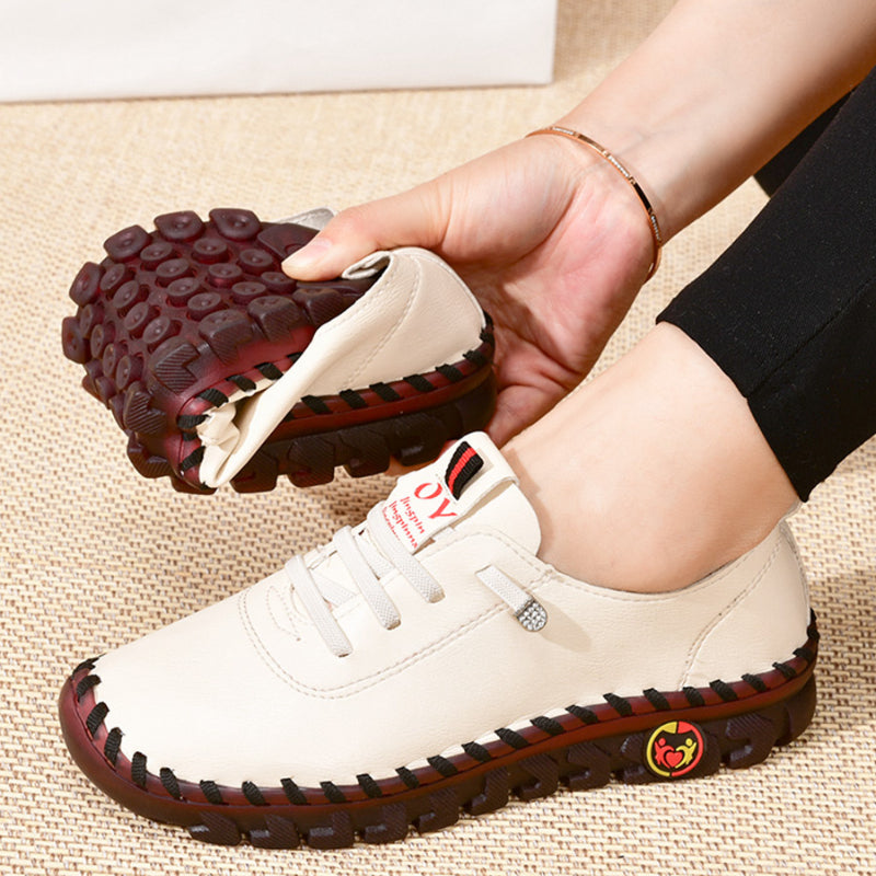 Women's Lace Up Comfort Walking Shoes Non slip Casual Suede Shoes