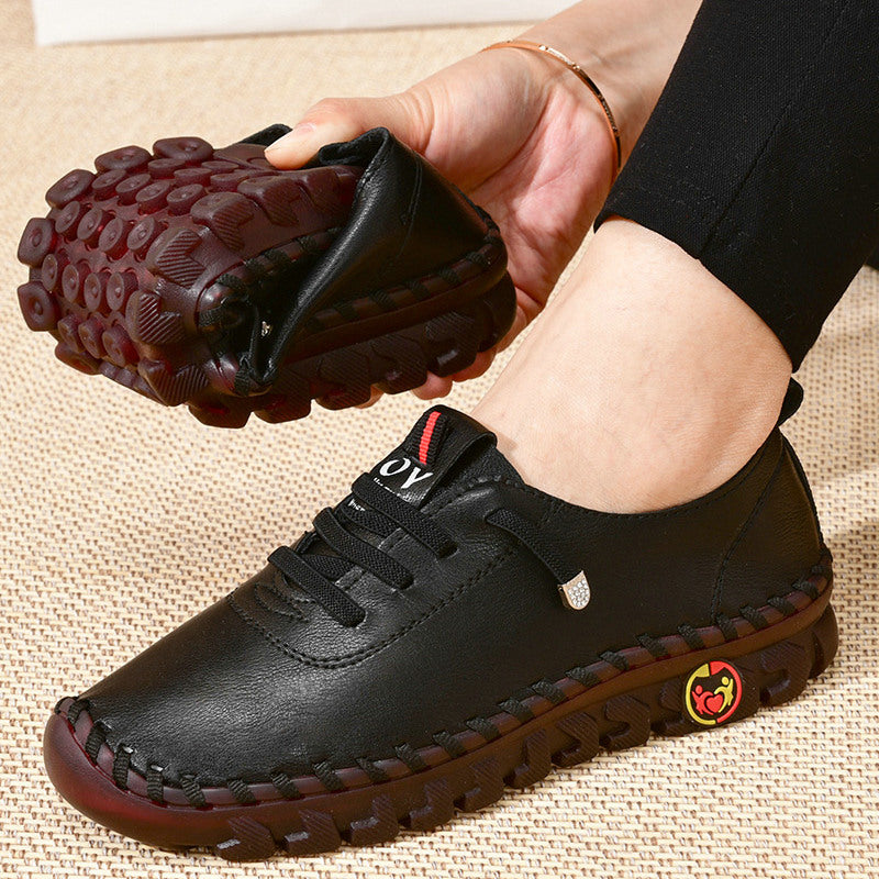 Women's Lace Up Comfort Walking Shoes Non slip Casual Suede Shoes