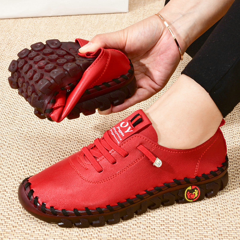 Women's Lace Up Comfort Walking Shoes Non slip Casual Suede Shoes