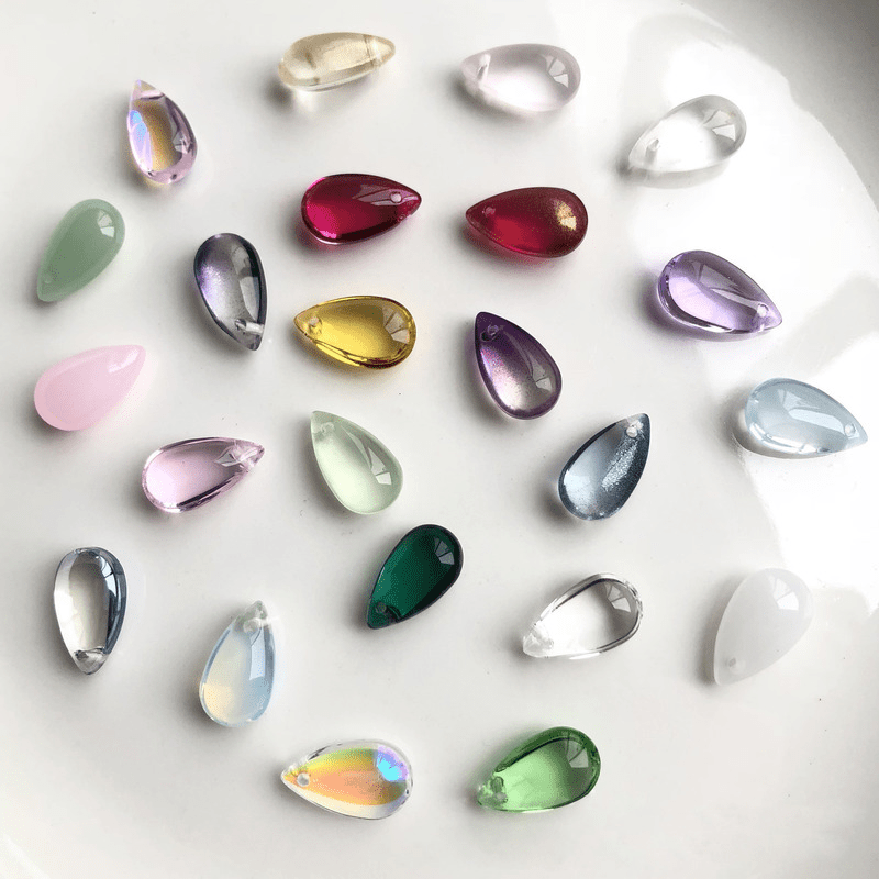 20pcs 8 15mm Large Teardrop Pendant Bead Crystal Glass DIY Beads Jewelry Making