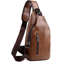 Men Sling Bag Anti Theft Shoulder Bag Small Leather Crossbody Sling Backpack