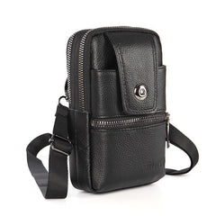 Men's Travel Shoulder Bag Crossbody Purse Leather Waist Pouch