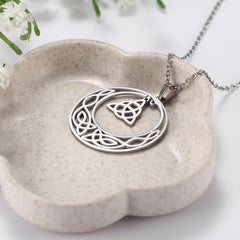 Stainless Steel Pentacle Pendant Necklace Pentagram Celtics Knot Star Circle