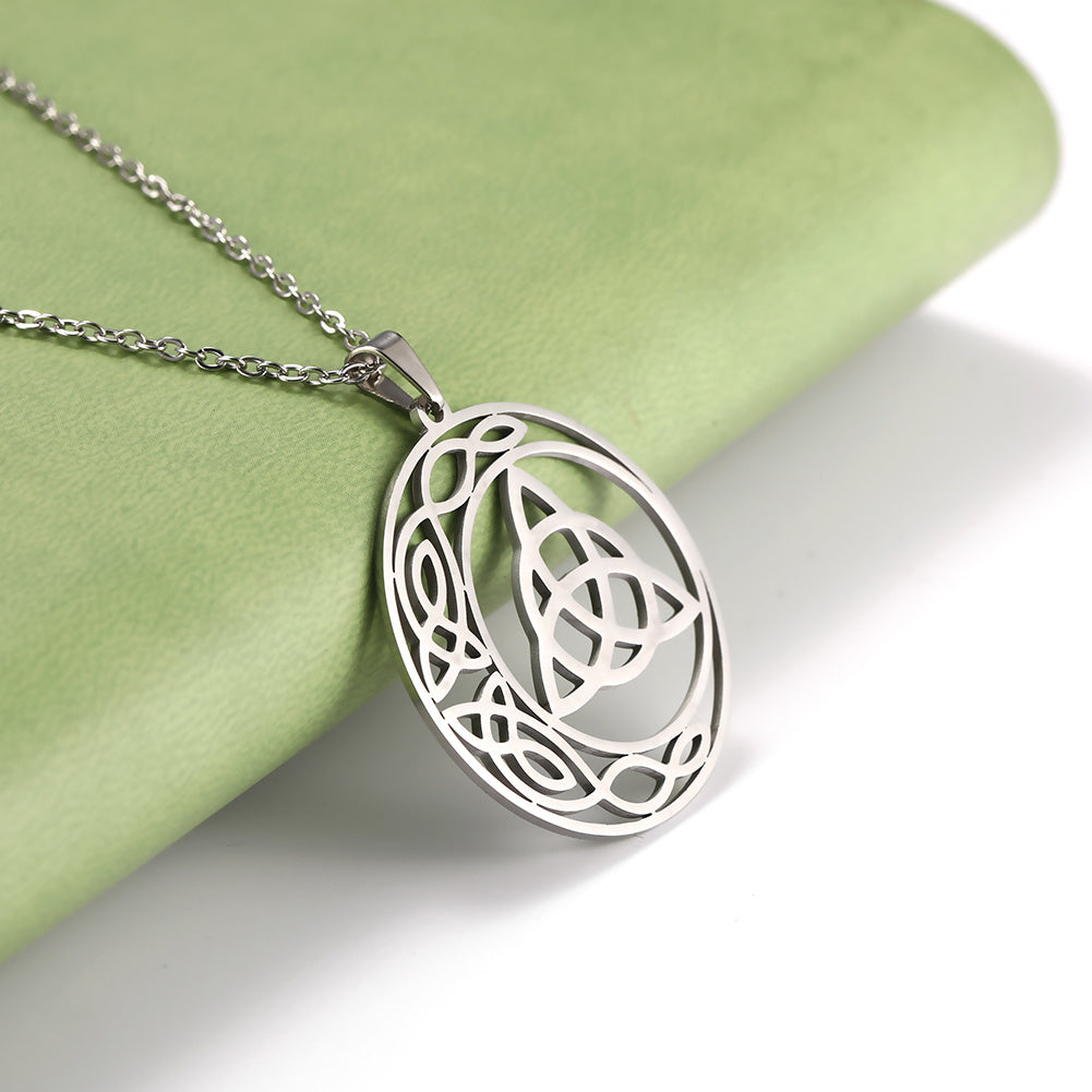 Stainless Steel Pentacle Pendant Necklace Pentagram Celtics Knot Star Circle