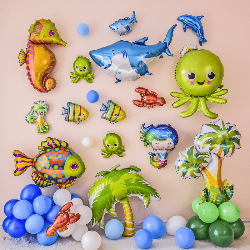 20-Piece Marine Animal Balloons Pack for Kids' Parties