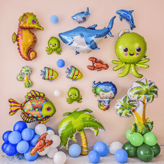 20-Piece Marine Animal Balloons Pack for Kids' Parties