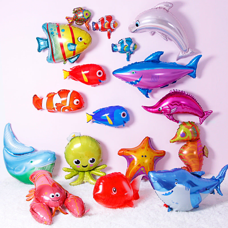 20-Piece Marine Animal Balloons Pack for Kids' Parties