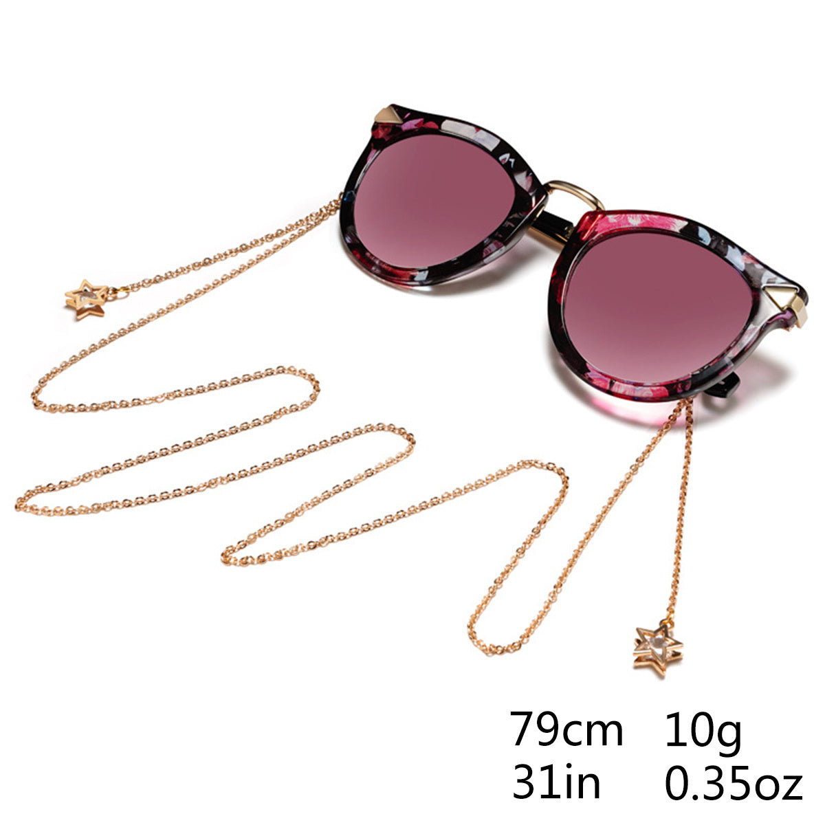 Pentagram Zircon Pendant Glasses Chain Accessories