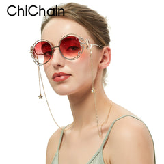 Pentagram Zircon Pendant Glasses Chain Accessories