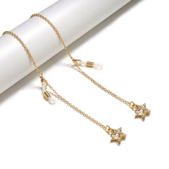 Pentagram Zircon Pendant Glasses Chain Accessories