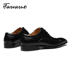 FARVARWO Leather Oxford Shoes Vintage Formal Business Party