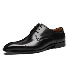 FARVARWO Leather Oxford Shoes Vintage Formal Business Party