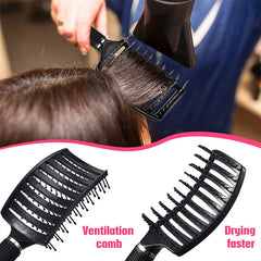 Professional Curved Detangling Comb for Fast Drying and Styling