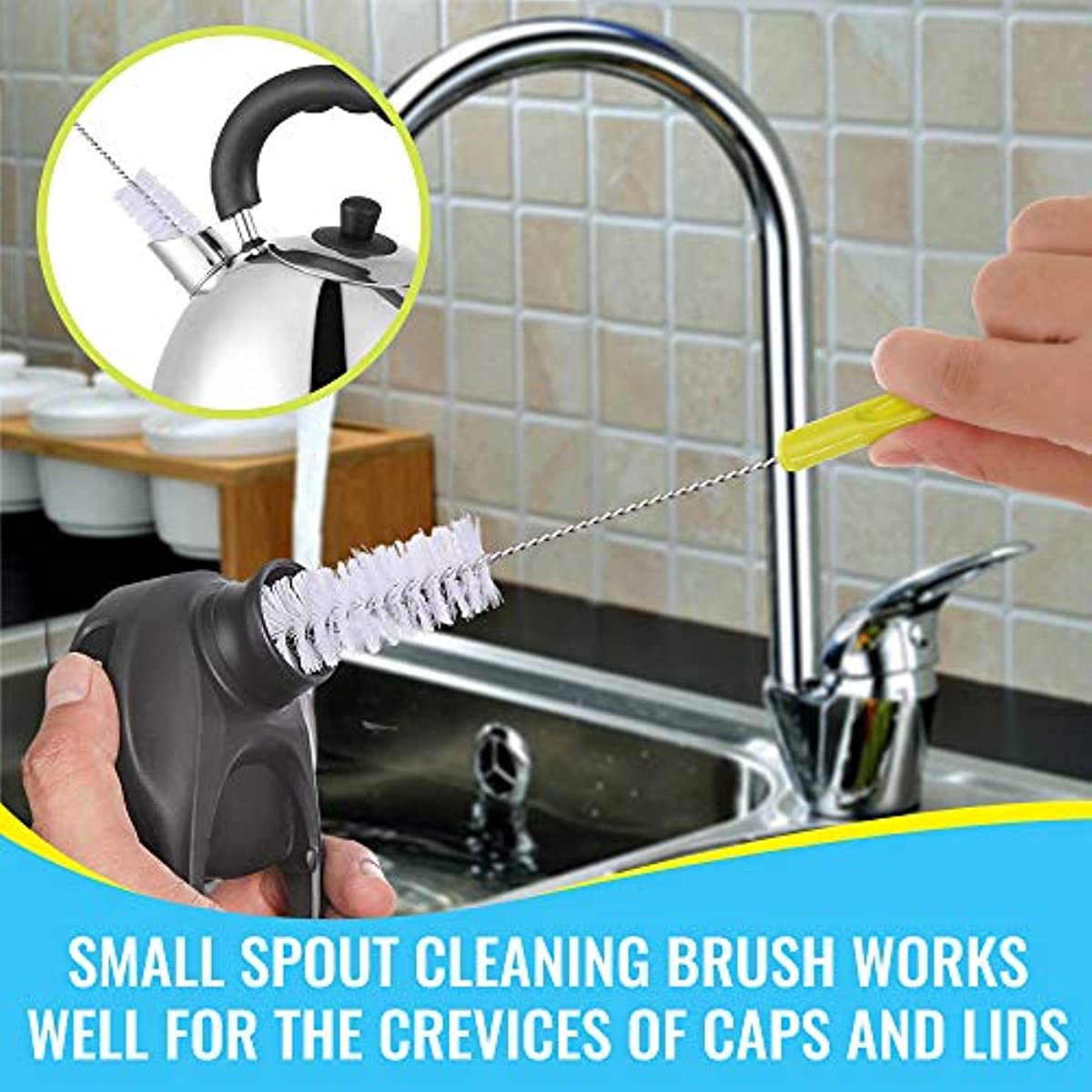 5pcs Long Handle Bottle Cleaner Set for Narrow Neck Beer B