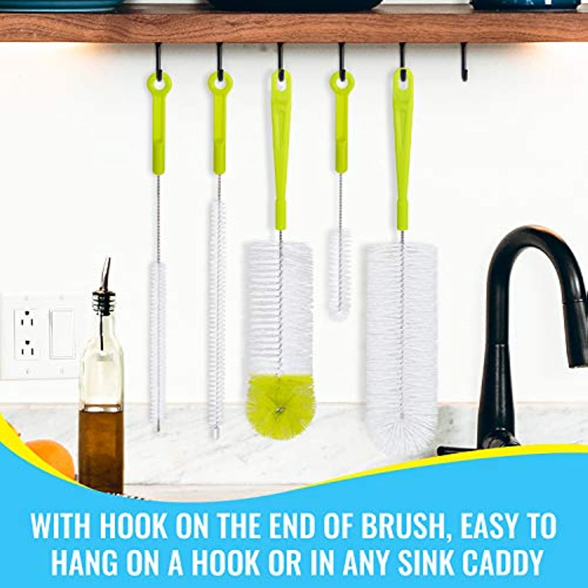 5pcs Long Handle Bottle Cleaner Set for Narrow Neck Beer B