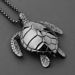 Men's Stainless Steel Turtle Pendant Necklace