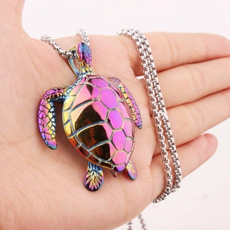 Men's Stainless Steel Turtle Pendant Necklace