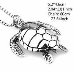 Men's Stainless Steel Turtle Pendant Necklace