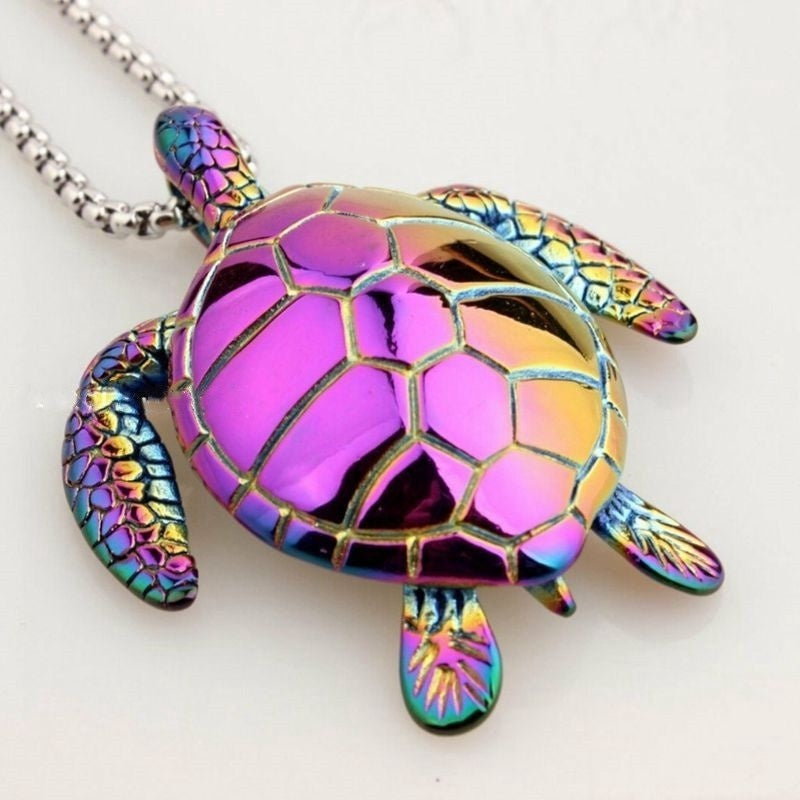 Men's Stainless Steel Turtle Pendant Necklace
