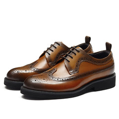 Men's Leather Wingtip Brogue Oxford Dress Shoes