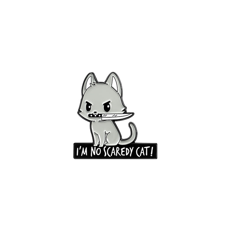 Kids Talking Rabbits & Cats Enamel Pin Brooch Birthday Party Access.
