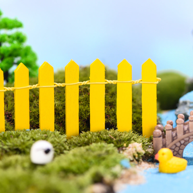 Mini Wooden Fence for Fairy Garden Micro Landscape Flower Pots