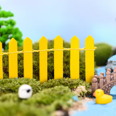 Mini Wooden Fence for Fairy Garden Micro Landscape Flower Pots