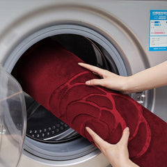 Rose Flower Patterned Bathroom Bath Mat Non-slip Carpet Memory Foam Mat 40