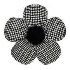 Car Headrest Waist Cushion Houndstooth Flower Shaped Car Neck Pillow Cushion