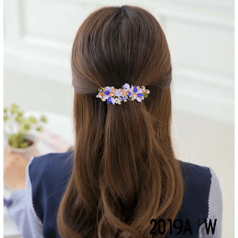 Rhinestone Inlaid Hairpin Flower Butterfly Hair Clip