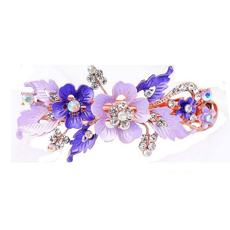 Rhinestone Inlaid Hairpin Flower Butterfly Hair Clip
